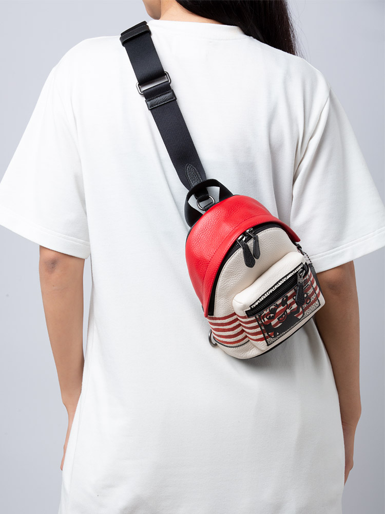 C6910 Disney Mickey Mouse X Keith Haring Small West Backpack Chalk Red Multi