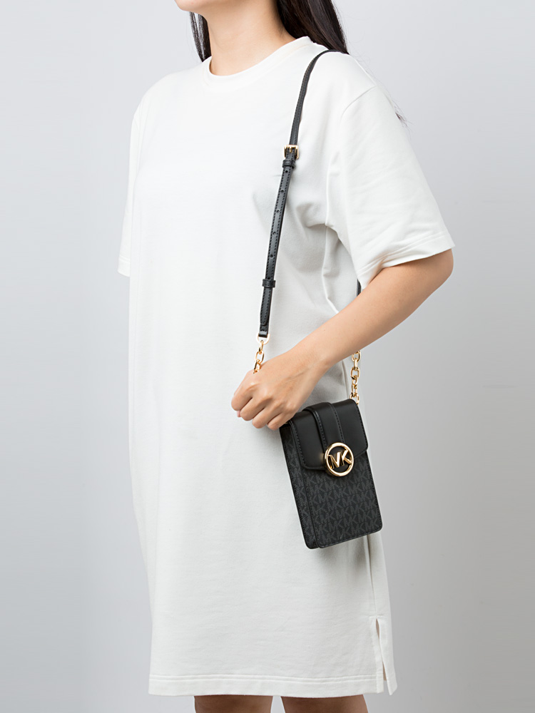Carmen Signature Small Flap Phone Crossbody Black