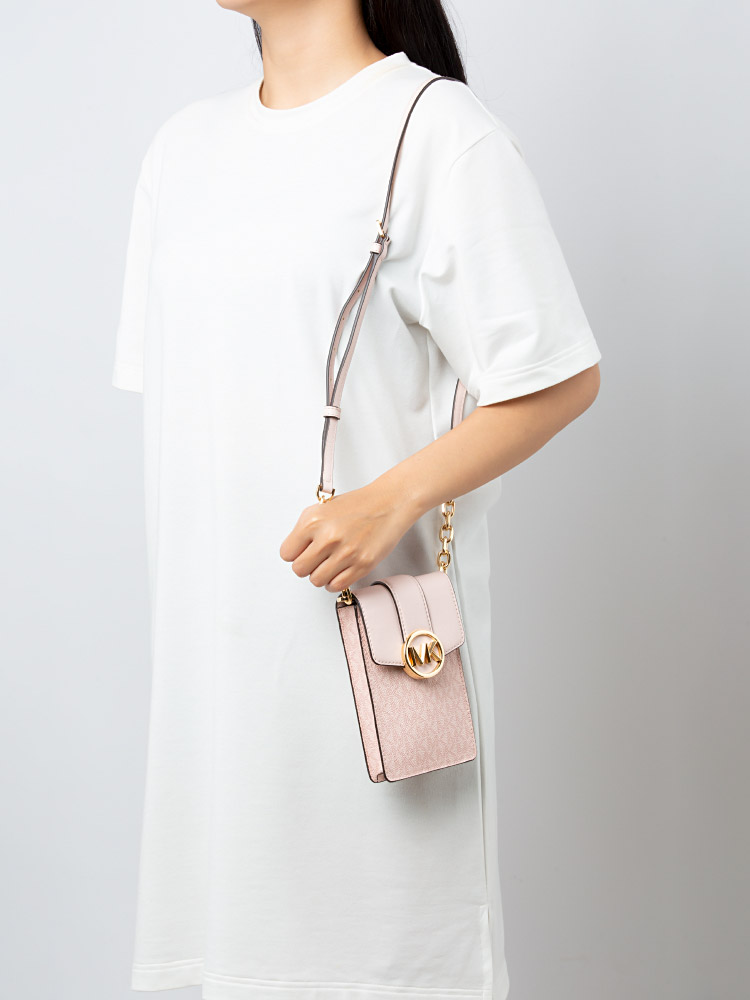 Carmen Signature Small Flap Crossbody Dark Powder Blush