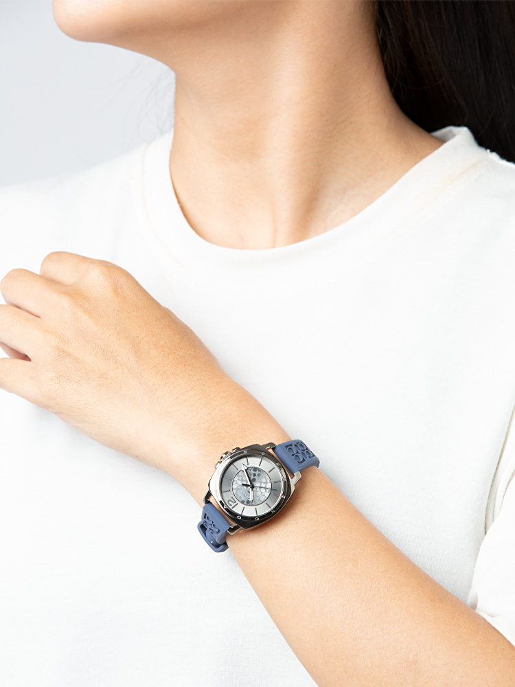 14503978 Signature Boyfriend Rubber Watch Purple