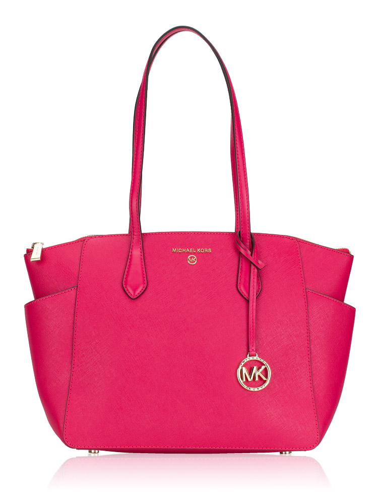 Marilyn Medium Saffiano Top Zip Tote Bag Rubin Red