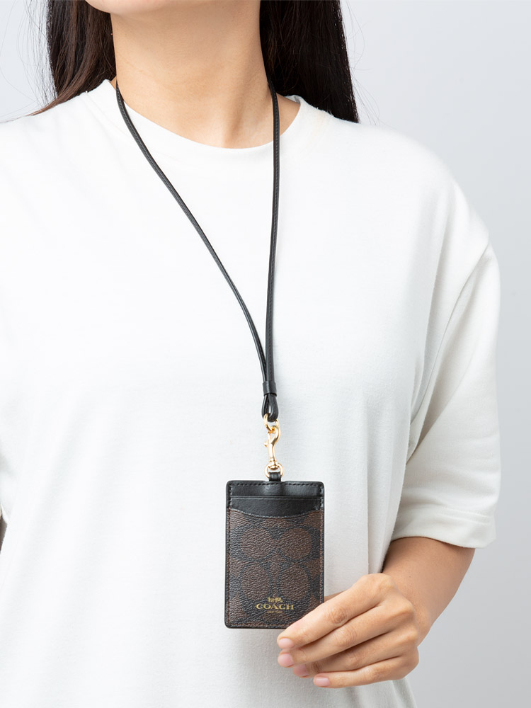 63274 Signature ID Lanyard Brown Black Gold