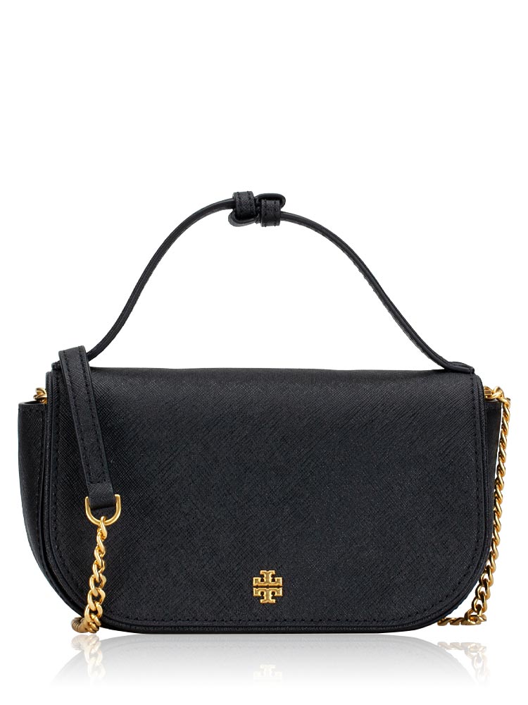 Emerson Saffiano Top Handle Crossbody Black