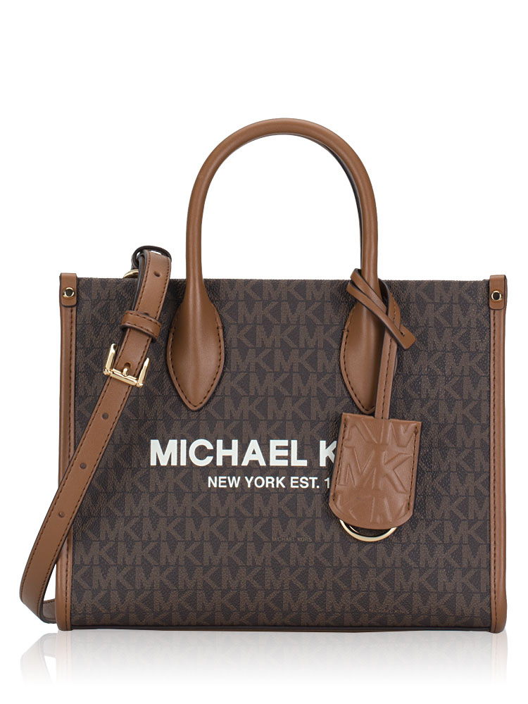 Mirella Signature Small Shopper Top Zip Crossbody Brown