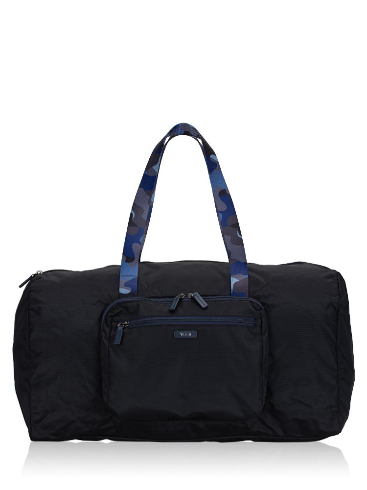 Men Packable Duffle Zip Travel Camo Blue