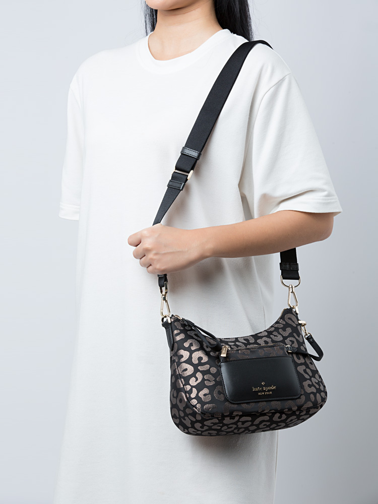 Chelsea The Little Better Leopard Nylon Crossbody Black Multi
