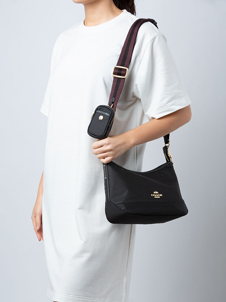 CA205 Ellis Nylon Shoulder Bag Black