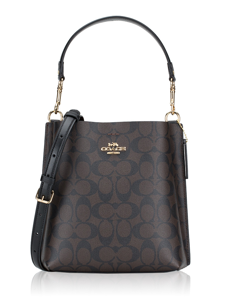 CA582 Signature Mollie 22 Bucket Bag Brown Black