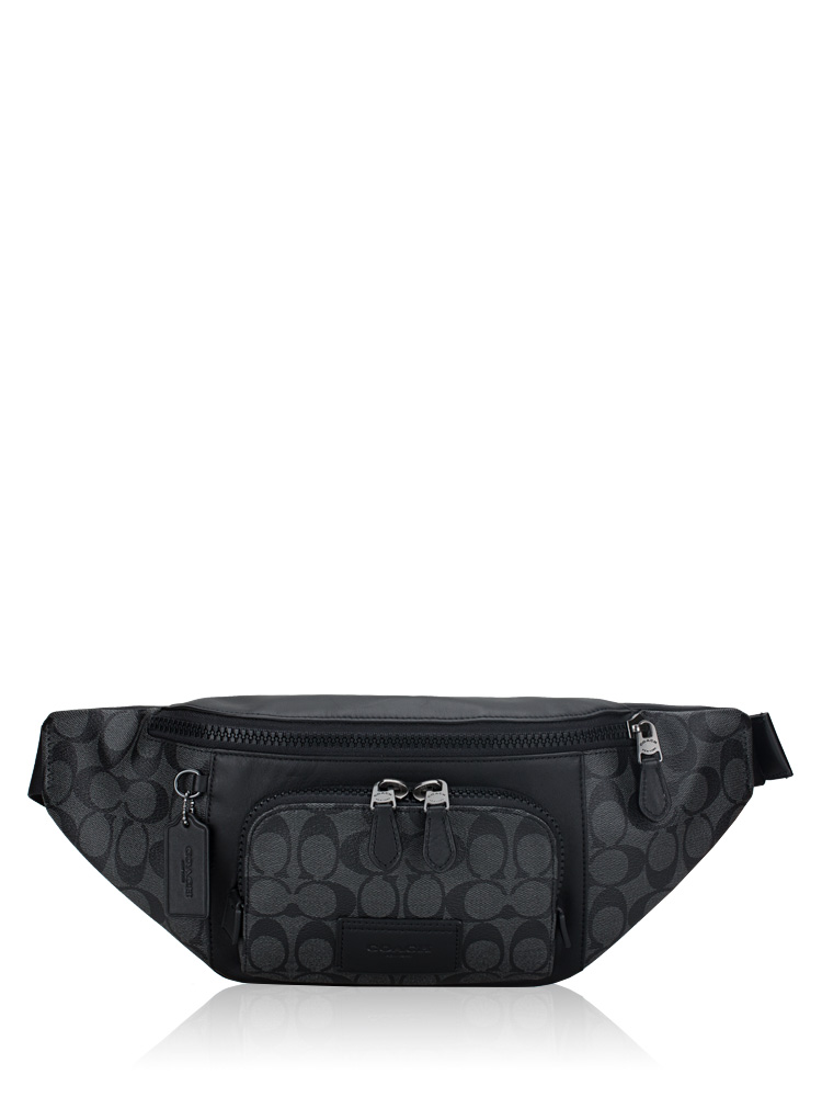 Men C3765 Signature Track Belt Bag Charcoal Black