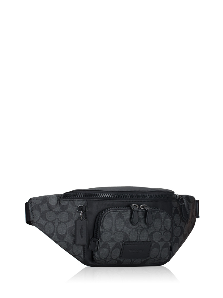 Men C3765 Signature Track Belt Bag Charcoal Black