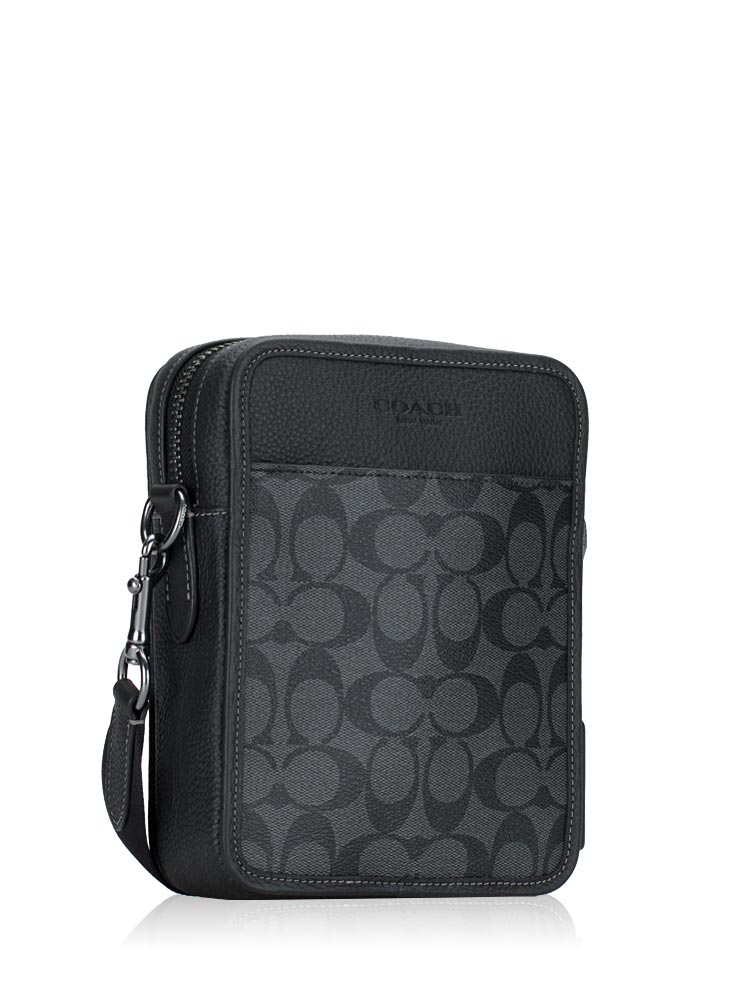 Men CC009 Signature Sullivan Crossbody Charcoal Black
