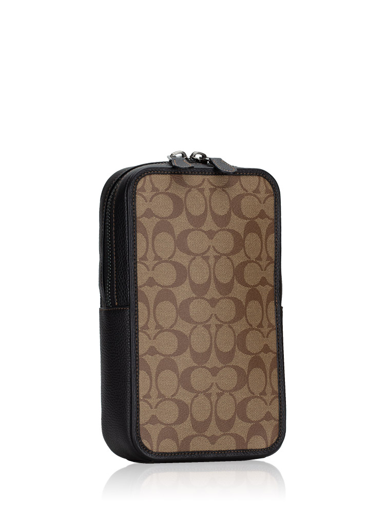 Men C9865 Signature Blocked Sullivan Pack Khaki Charcoal