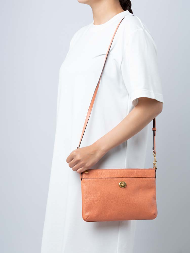 C3376 Polly Leather Crossbody Light Coral