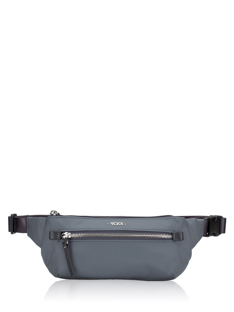 Meera Nylon Slim Waist Pack Grey