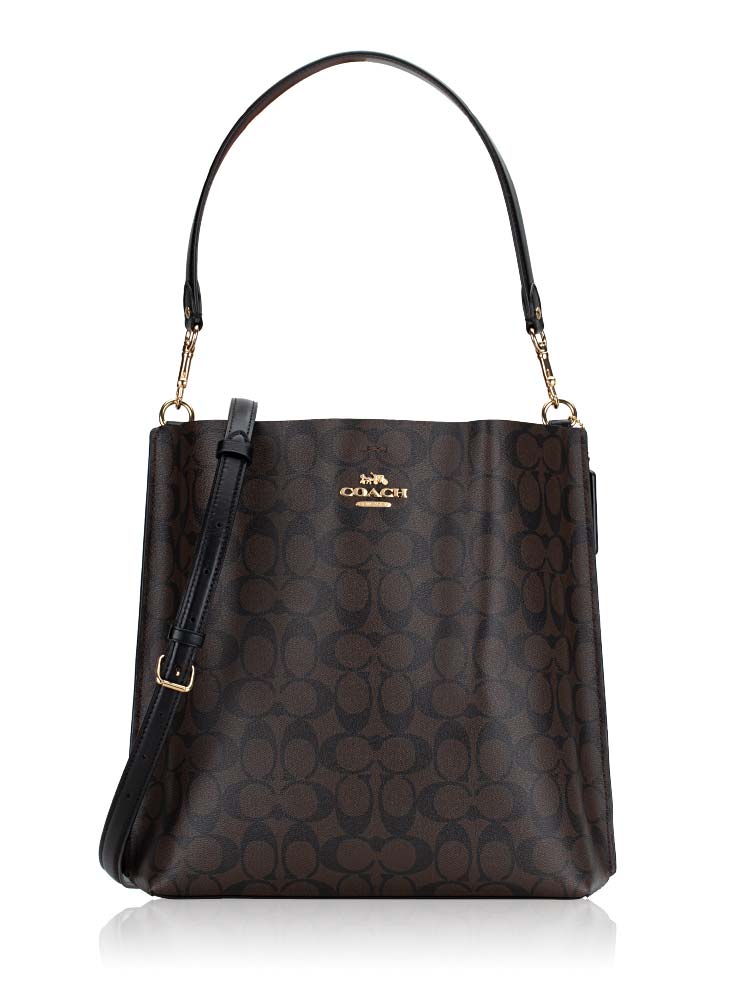 CA561 Signature Mollie Bucket Bag Brown Black