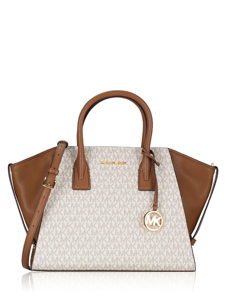 Signature Avril Large Top Zip Satchel Vanilla