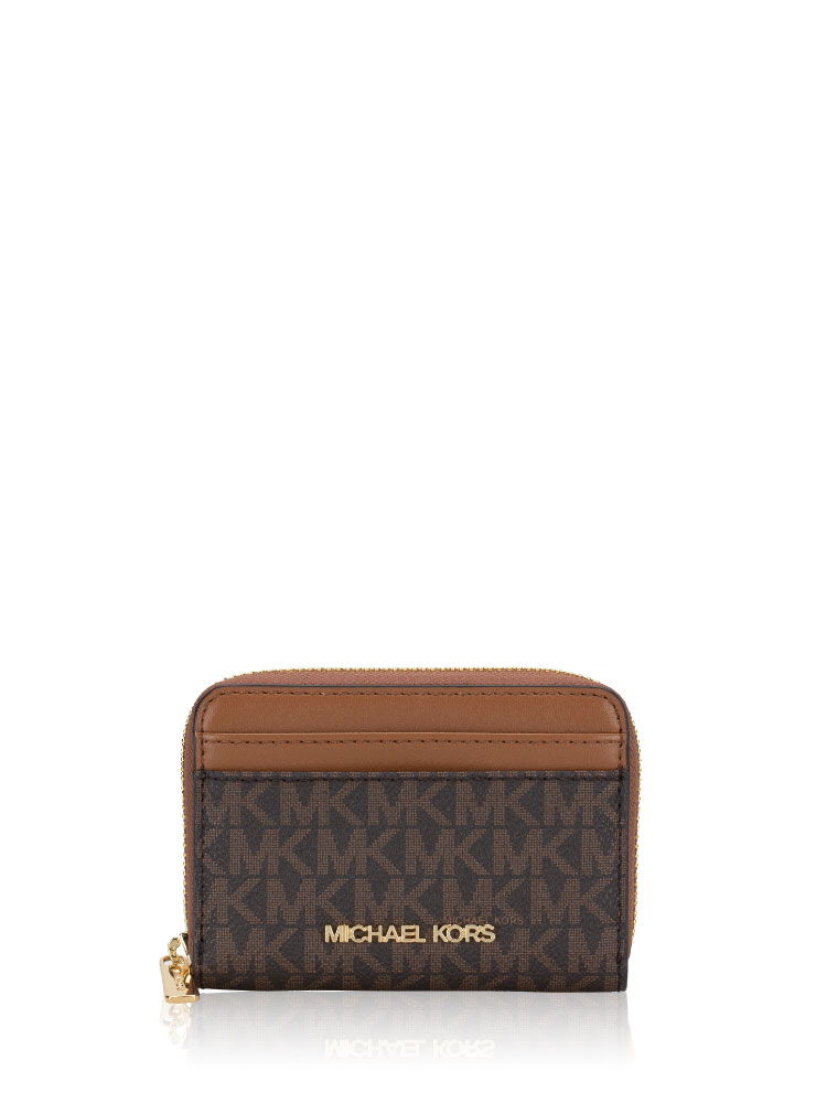 Jet Set Travel Signature Medium Zip Card Case Brown