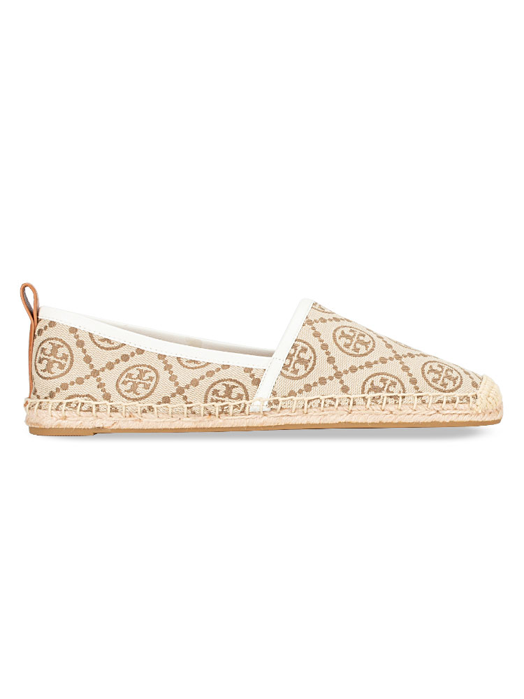 T Monogram Espadrille Flats Hazel Jacquard Sz 6