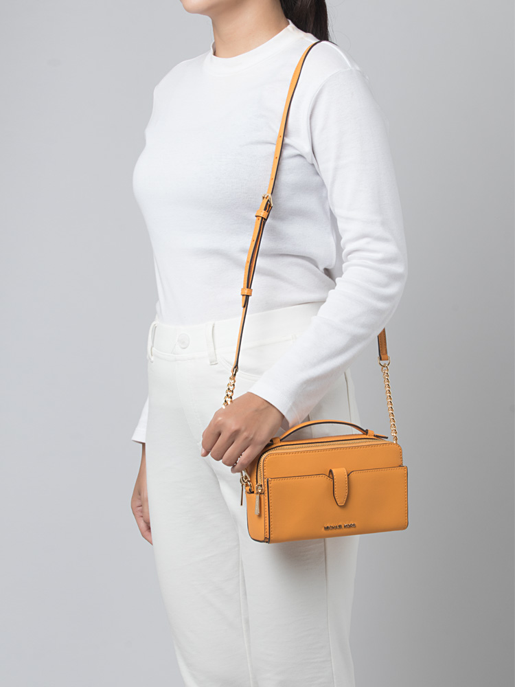 Jet Set Item Medium Double Zip Phone Crossbody Honeycomb