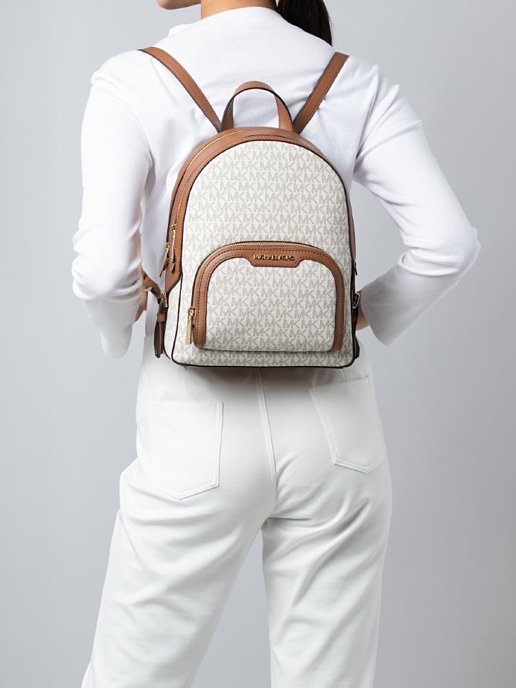 Signature Jaycee Medium Zip Pocket Backpack Vanilla