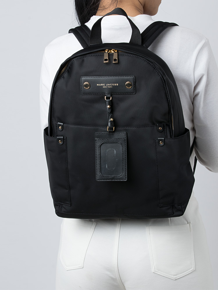 M0012907 Preppy Nylon Backpack Bag Black