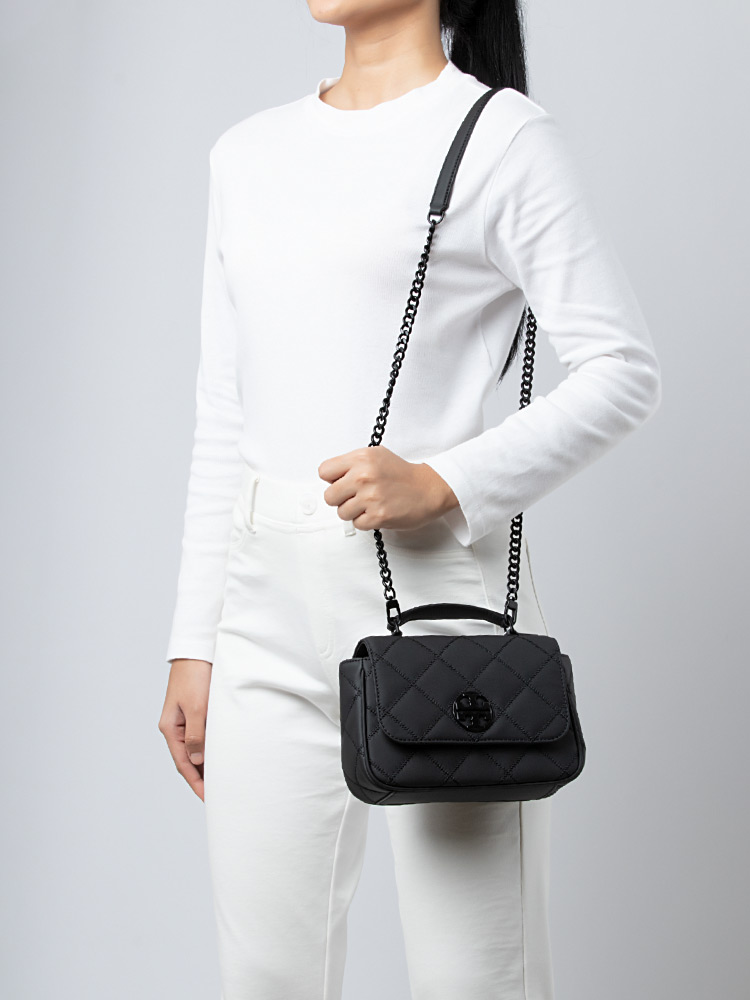 Willa Matte Mini Top Handle Bag Black