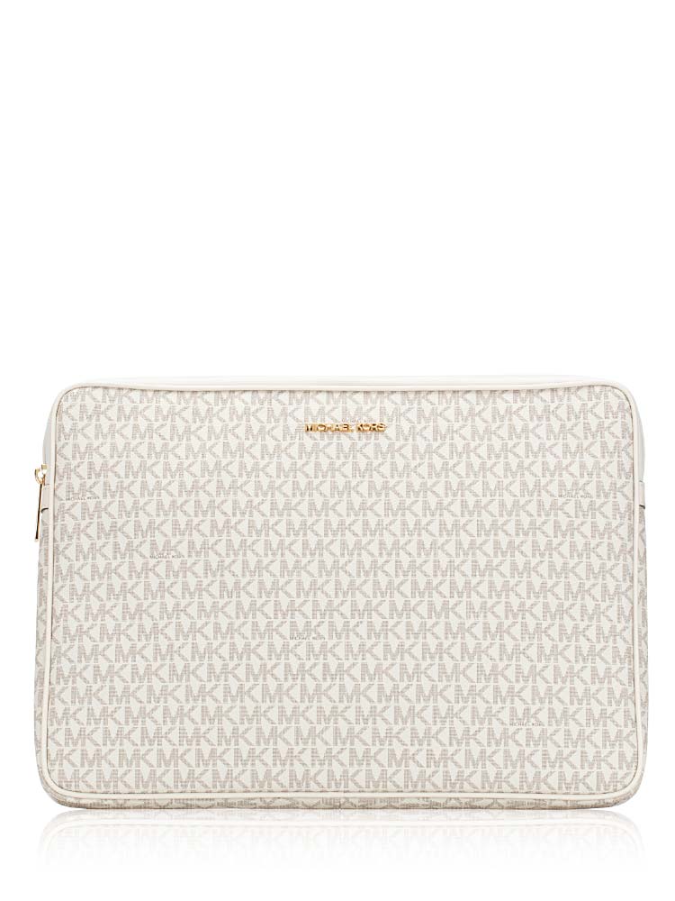 Signature Jet Set Travel Large Laptop Case Light Cream Multi