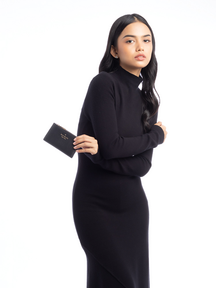 Leila Small Slim Bifold Wallet Black