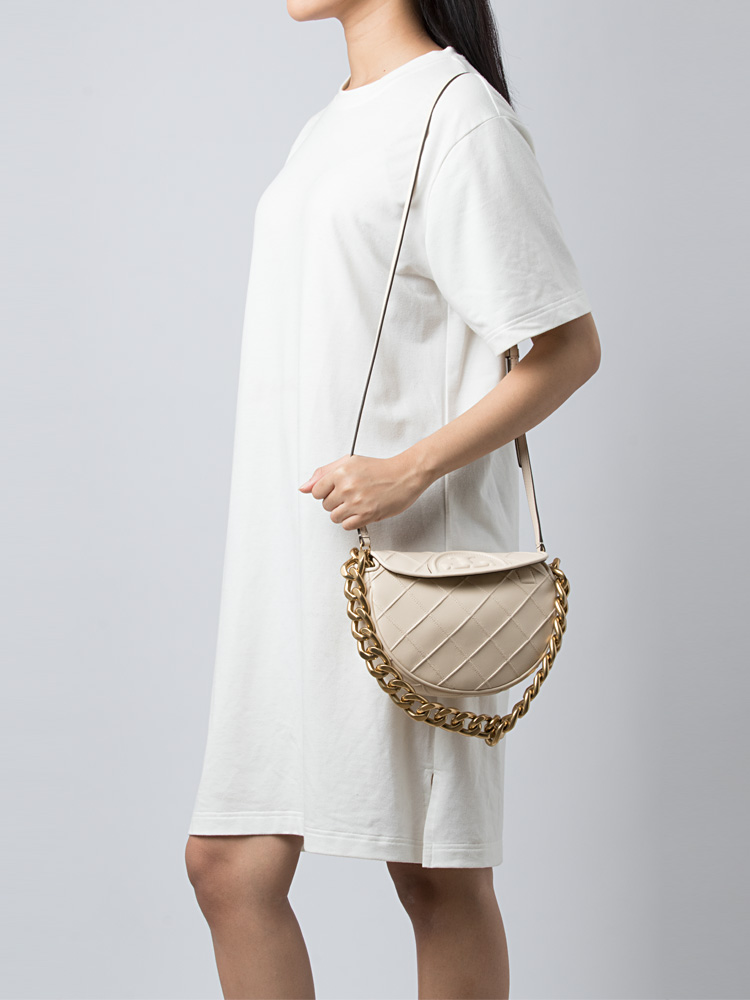Fleming Soft Crescent Mini Shoulder Bag New Cream
