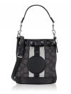 C8322 Signature Jacquard Stripe Patch Mini Dempsey Bucket Bag Black Smoke Multi