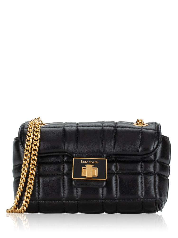 Evelyn Flap Chain Wallet Black
