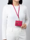 Jet Set Travel EW ID Card Case Lanyard Carmine Pink