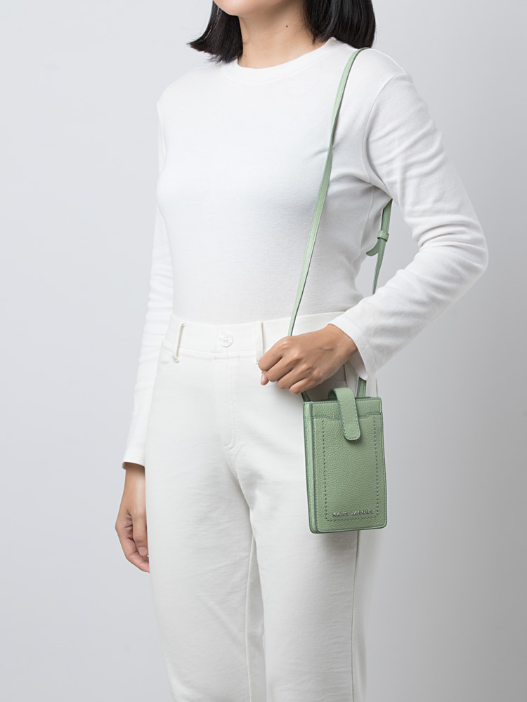 S107L01SP21 Groove Leather Phone Crossbody Mint