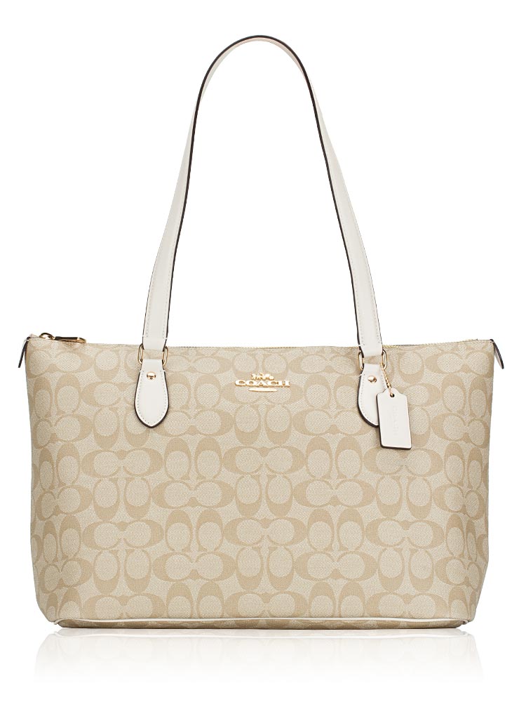 CH504 Signature Gallery Tote Light Khaki Chalk