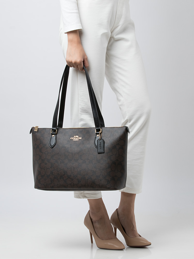 CH504 Signature Gallery Tote Brown Black