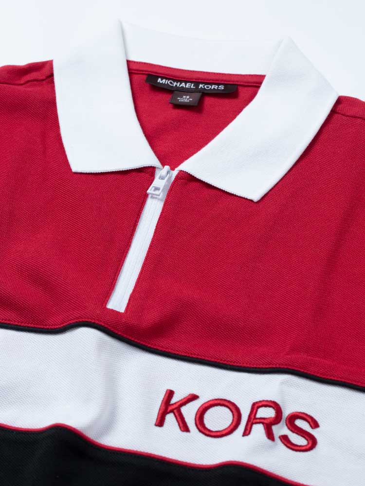 Half Zip Polo Shirt Chili Sz Xs