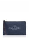 CH386 Corner Zip Wristlet Canvas Large Denim Multi