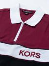Half Zip Polo Embroidered Logo Shirt Mulberry Sz Xs