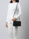 Sheila Saffiano Small Top Zip Crossbody Bag Black