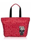 LH0BE3AD Amour Nylon Novelty Tote Red White