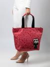 LH0BE3AD Amour Nylon Novelty Tote Red White
