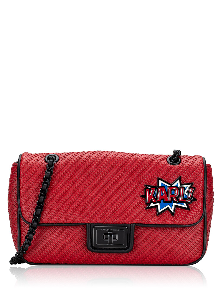 LH2HZ283 Agyness Leather Shoulder Bag Crimson