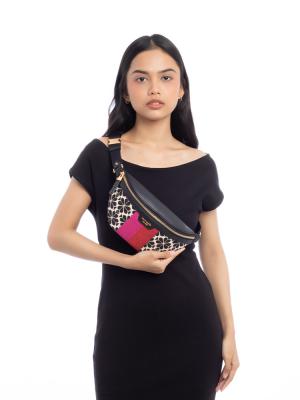 Spade Flower Jacquard Stripe Medium Belt Bag Cream Multi