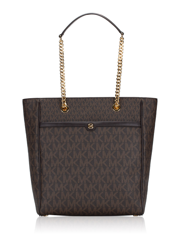Signature Blaire Large NS Chain Tote Chocolate