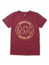 Logo Charm Print Organic Cotton T-Shirt Dark Brandy Sz Xs