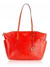 Marilyn Embossed Leather Tote Optic Orange