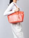 Marilyn Embossed Leather Tote Optic Orange