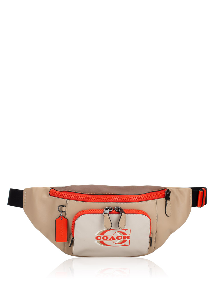 CH110 Track Colorblock Leather Belt Bag Steam Sandy Beige Multi