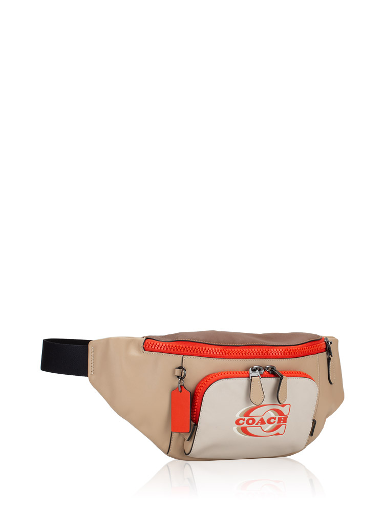 CH110 Track Colorblock Leather Belt Bag Steam Sandy Beige Multi
