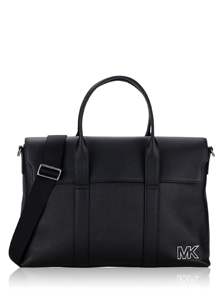 Men Cooper Leather Briefcase Black
